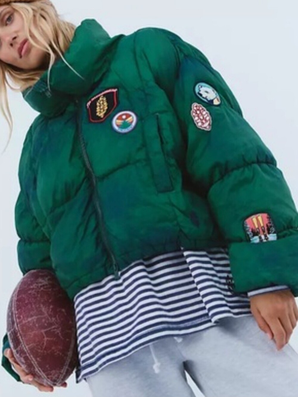 Free People We The Free Emerald Green Nylon Jacket. Retail Price $248. Sold Out